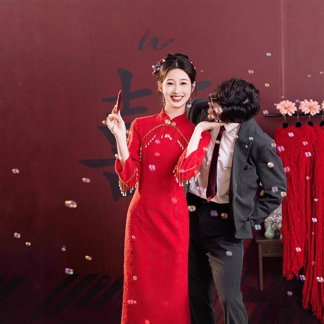 四小姐花样年华旗袍红色2025新款中式敬酒新娘秋季结婚回门订婚礼