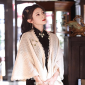 四小姐长袖 春春百搭针织气质民国风旗袍外搭 披肩斗篷外套2026新款
