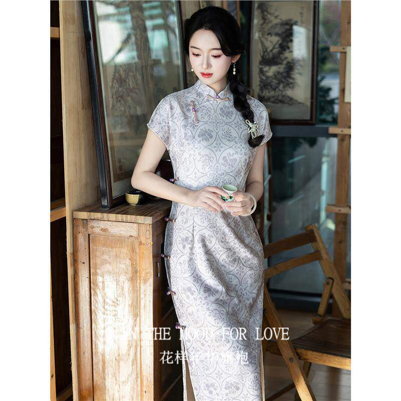 四小姐花样年华旗袍紫色2026新款小个子夏季新中式素雅绝美中式