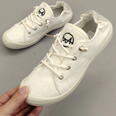 记忆鞋 帆布女鞋 垫小白鞋 女软底平底布鞋 春季 一脚蹬女士休闲鞋 大码