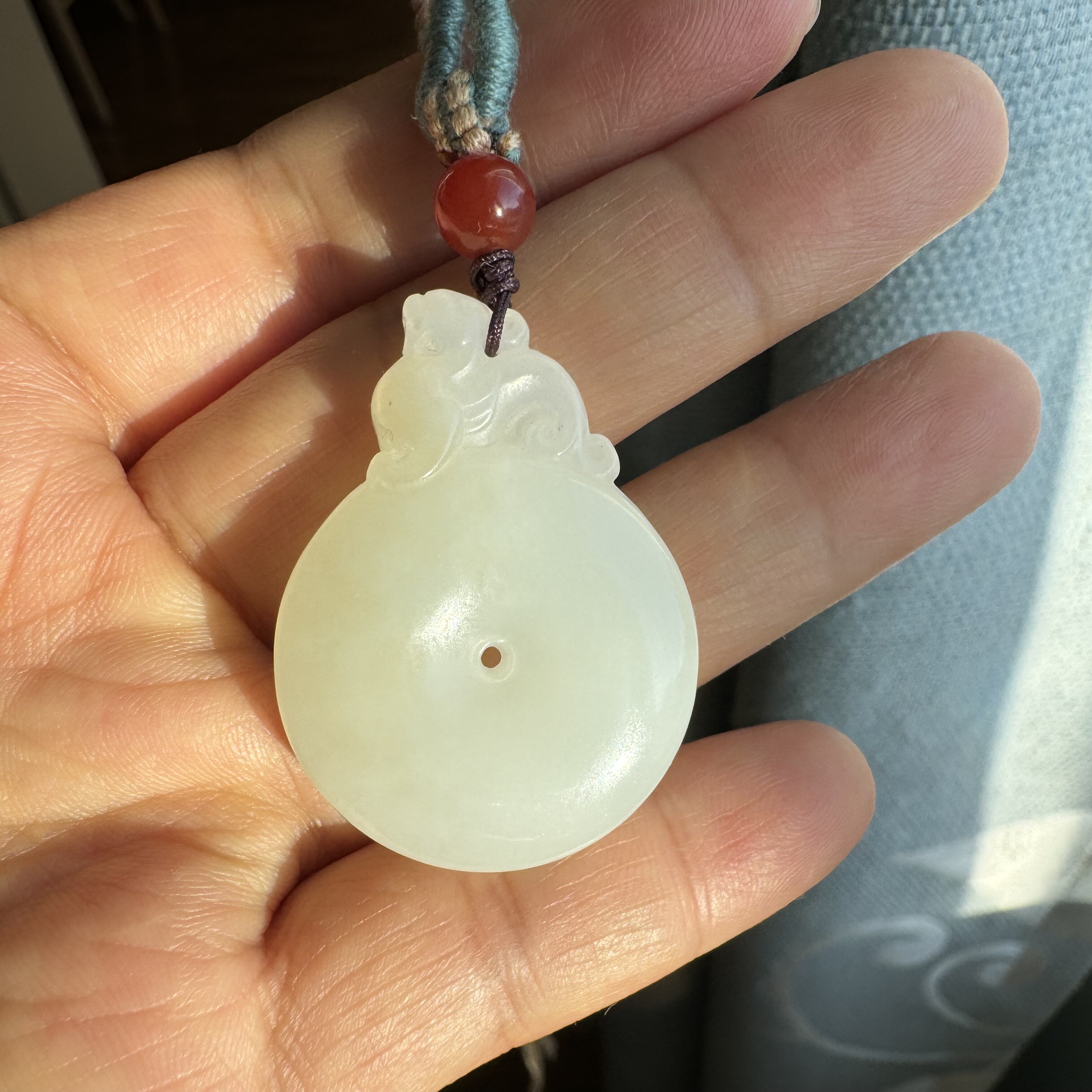 新疆和田玉糖白玉平安扣吊坠平安富贵且末料油润无暇貔貅挂件