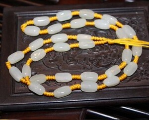 正品 和田玉 青白玉 原石项链 吊坠绳简约项链锁骨链颈简约饰品