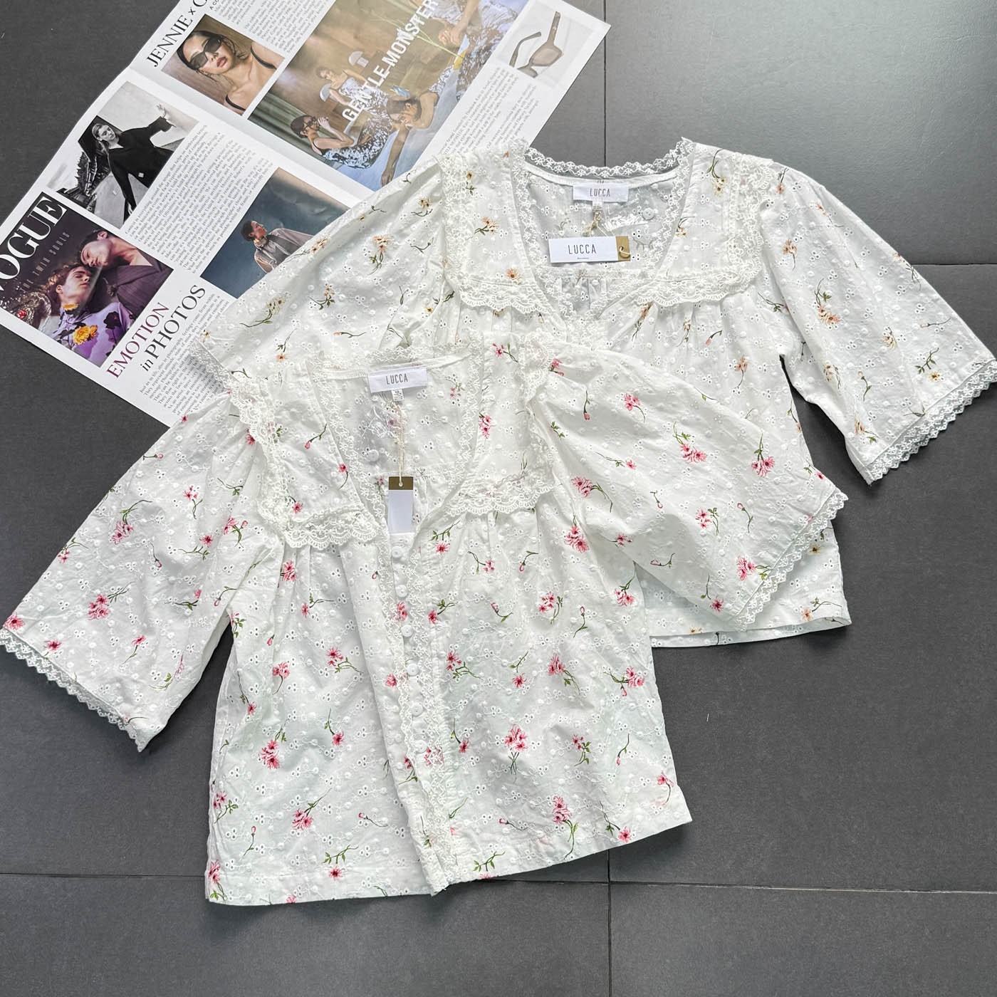 外贸单简约风小碎花棉上衣