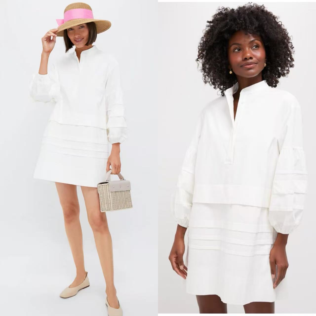 英国单贵牌老钱风灯笼袖连衣裙