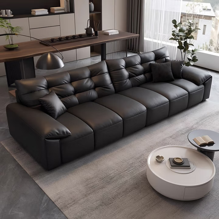 意式轻奢真皮沙发客厅直排沙发小户型现代简约大象耳朵皮艺沙发,住宅家具,皮艺沙发,淘宝优惠券,粉丝福利购,淘宝优惠卷