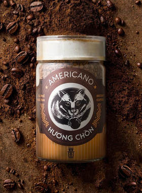 越南直邮Honee Huong Chon猫屎咖啡AMERICANO美式速溶冻干咖啡80g