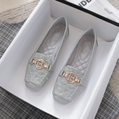 女新款 玛丽珍女鞋 牛筋平底浅口真皮单鞋 豆豆鞋 女春秋冬一脚蹬皮鞋