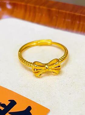 金包银戒指在逃公主蝴蝶结开口