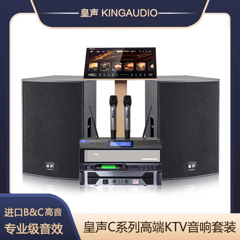 KingAudio/皇声 C12音箱(进口单元)+点歌机+话筒 豪华KTV酒吧套装