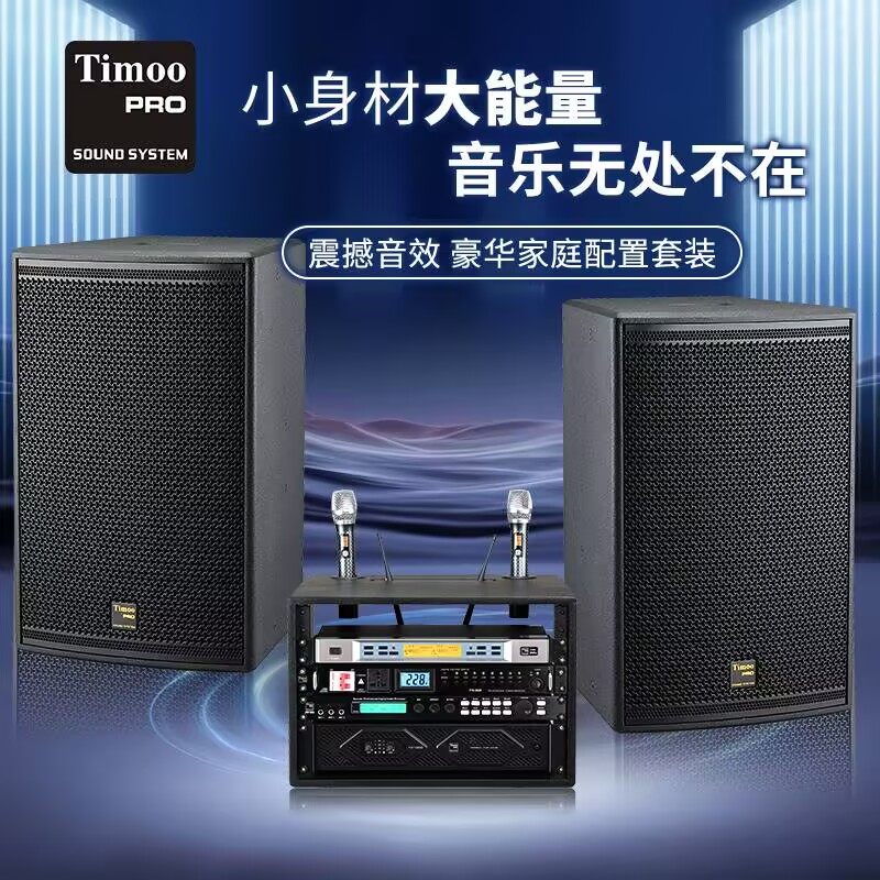法国天牧音箱Timoo 专业KTV音响套装 家庭卡拉OK音箱设备全套