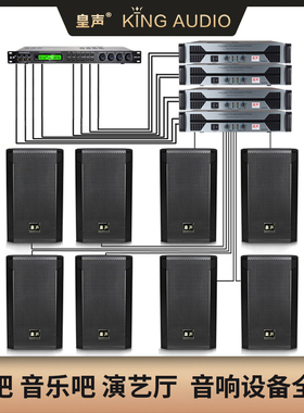 KingAudio/皇声 H12一拖八100-300平方 高端专业酒吧嗨吧音响套装