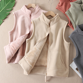 恒温保暖自发热超细奥粒绒马甲女加厚毛绒无袖 X40 坎肩内搭背心