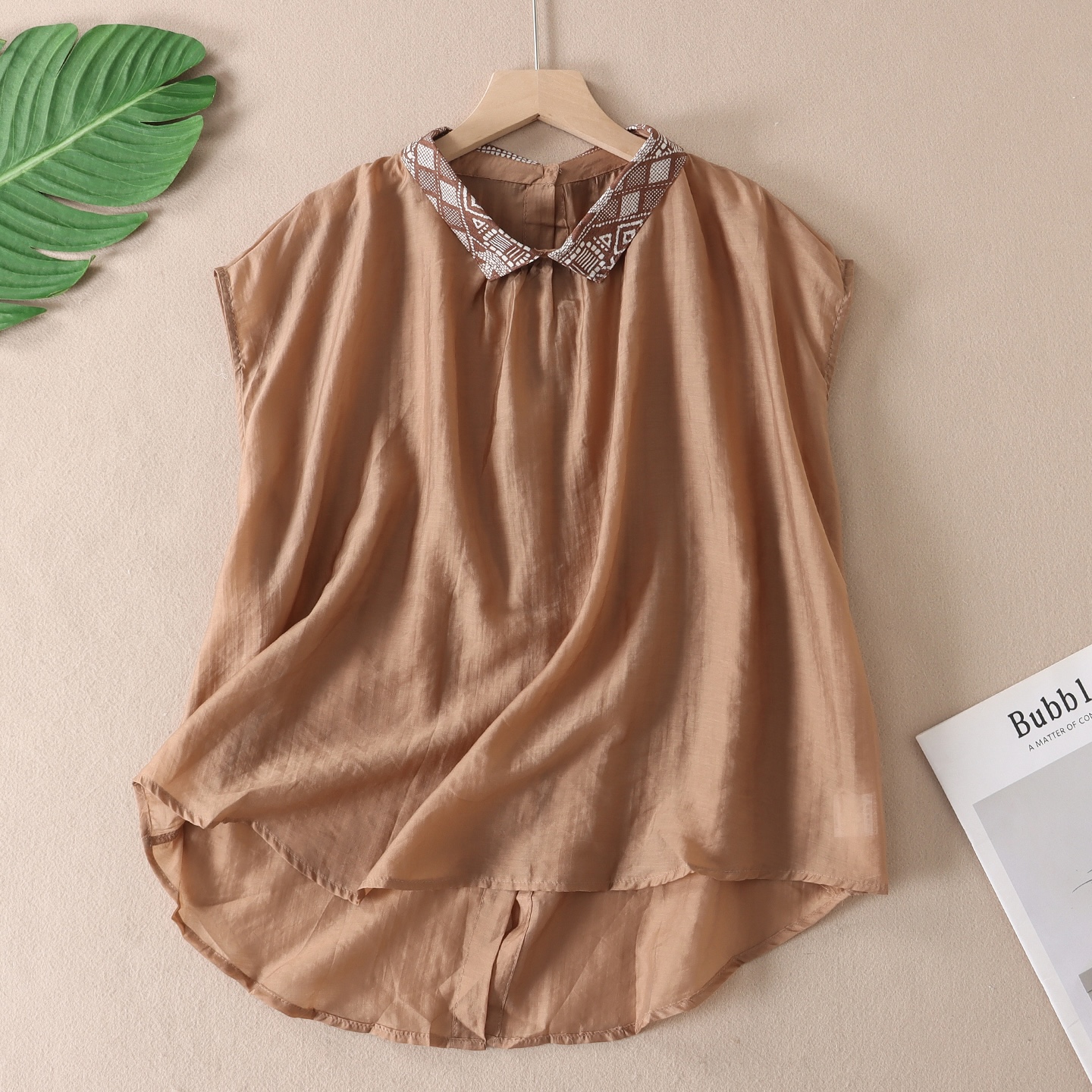 薄如蝉翼轻盈透气宽松丝麻衬衫