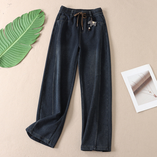 女春新显瘦时髦弯刀长裤 好穿不贵水洗棉软牛仔裤 子W145 型忒美 裤