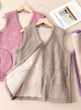 中老年马甲女秋冬奶奶装背心外穿老太太坎肩上衣妈妈冬装马夹W320