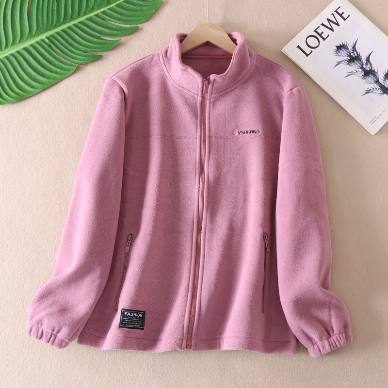 男女同款休闲摇粒绒开衫外套