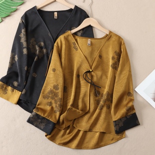 鎏金印花V领外套女春夏流苏垂感防晒开衫 W142 新中式 轻奢贵气