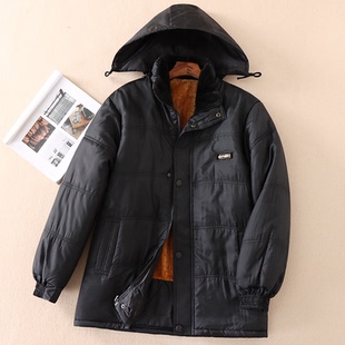 棉袄外套 加厚加绒棉服连帽直筒长袖 WA11 男士 冬季