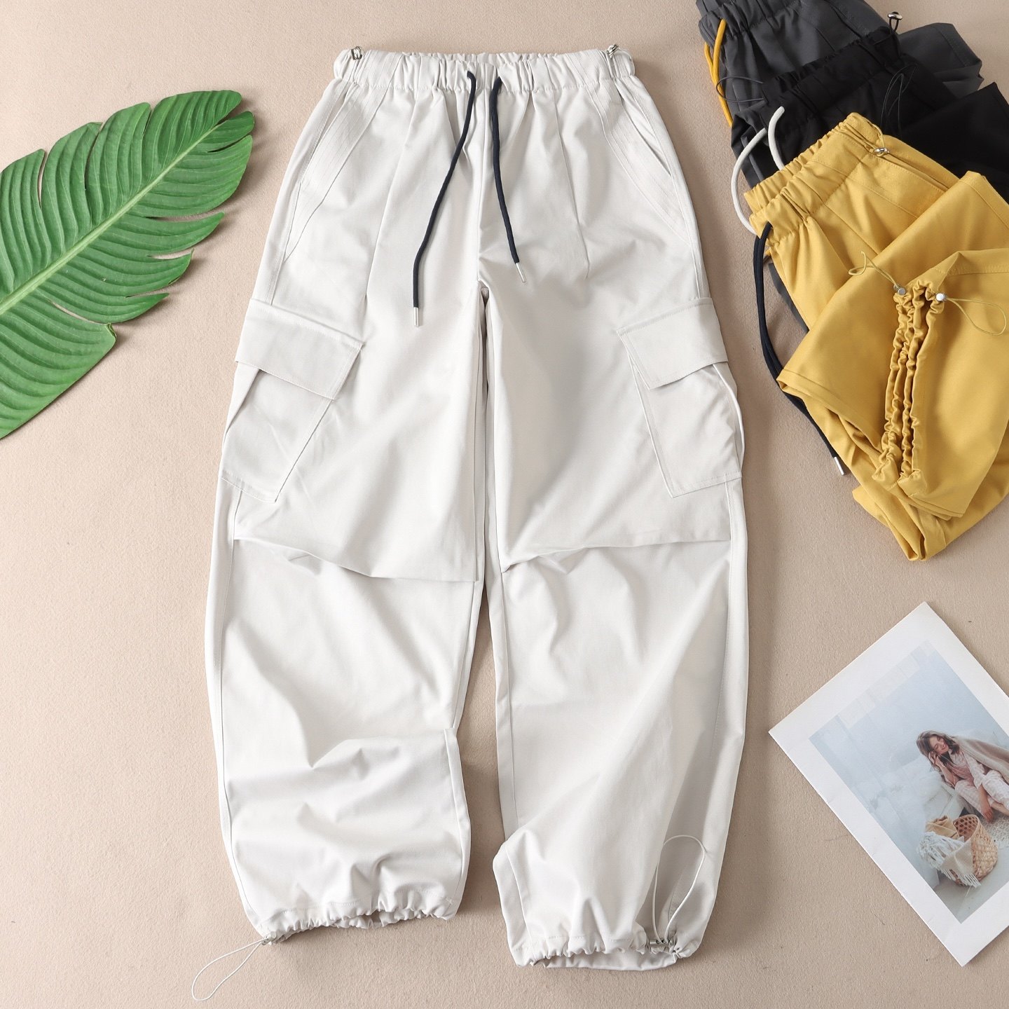 帅气工装大口袋阔腿休闲裤女秋新设计感高腰宽松登山长裤子 W3024,女装/女士精品,休闲裤,淘宝优惠券,粉丝福利购,淘宝优惠卷