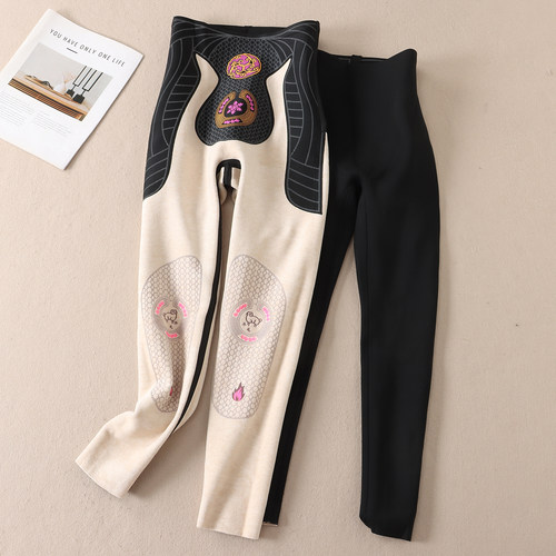 高腰提臀羊毛蚕丝保暖鲨鱼长裤