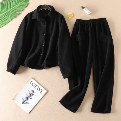 抗起球春秋灯芯绒两件套装