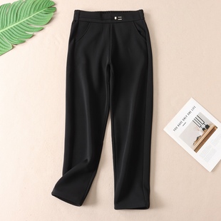 长裤 保暖显瘦不起球高腰显瘦休闲西装 W498 女冬季 加绒小直筒哈伦裤