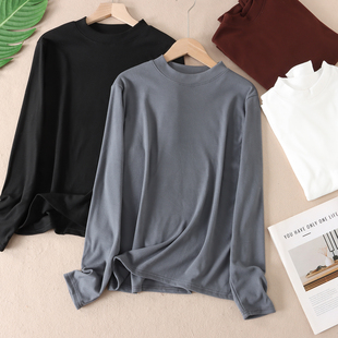 福利款 W259 便宜好穿秋冬自发热阳离子半高领t恤女保暖打底绒衫