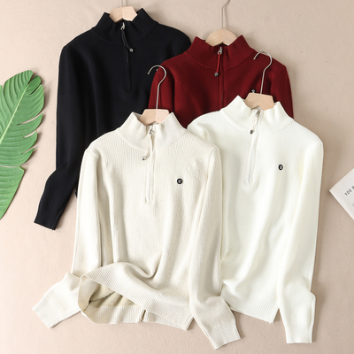 加厚一体绒保暖半高领长袖针织衫