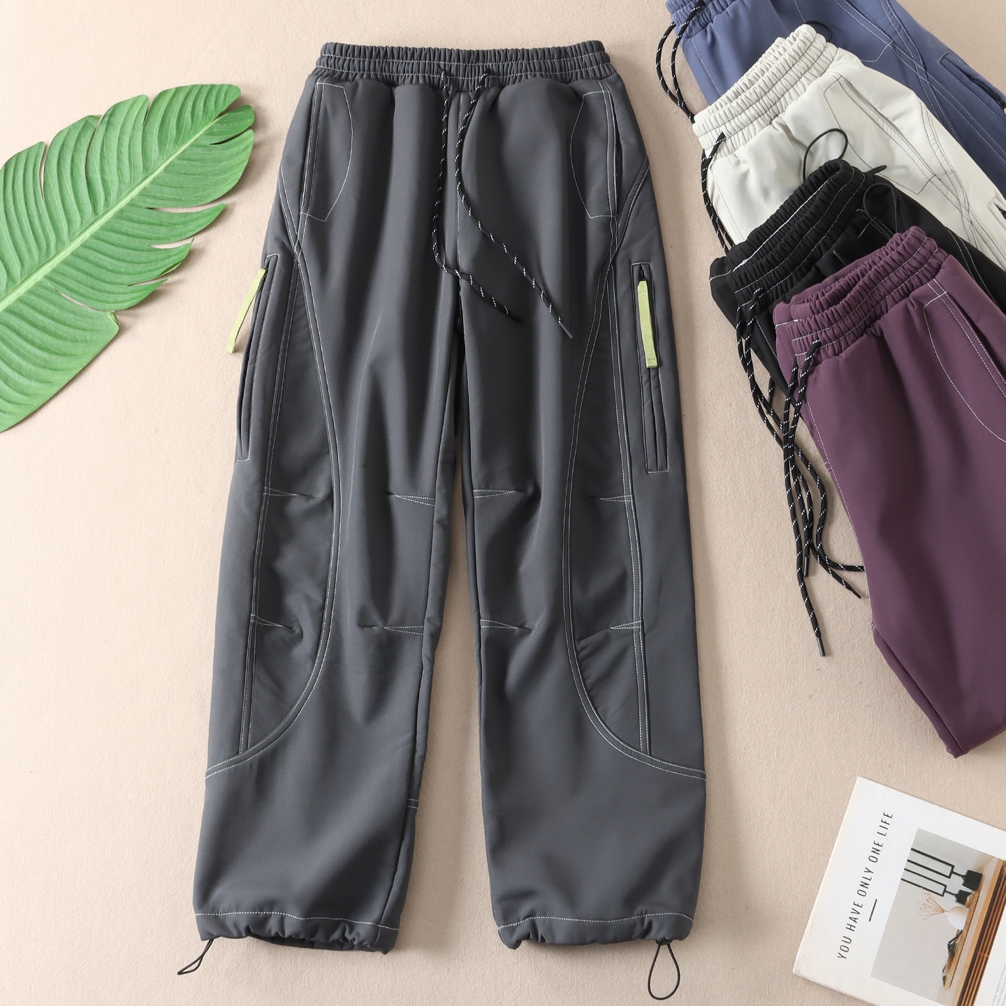 户外防风保暖加绒登山冲锋裤