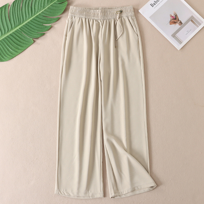 超显腿直！垂感冰丝休闲面膜裤女