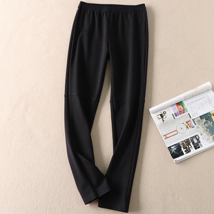 子 打底九分裤 A740 女中腰修身 显瘦百搭春秋弹力松紧黑色铅笔裤
