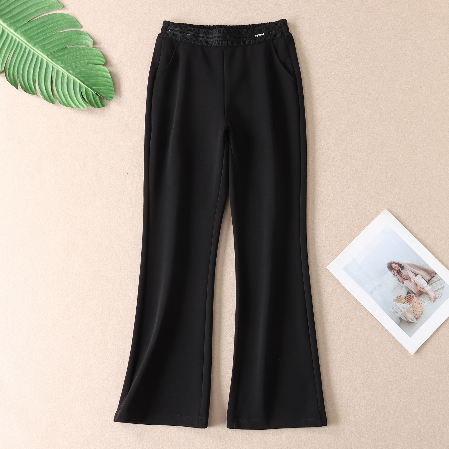 不粘毛不起球春秋时尚西装喇叭裤