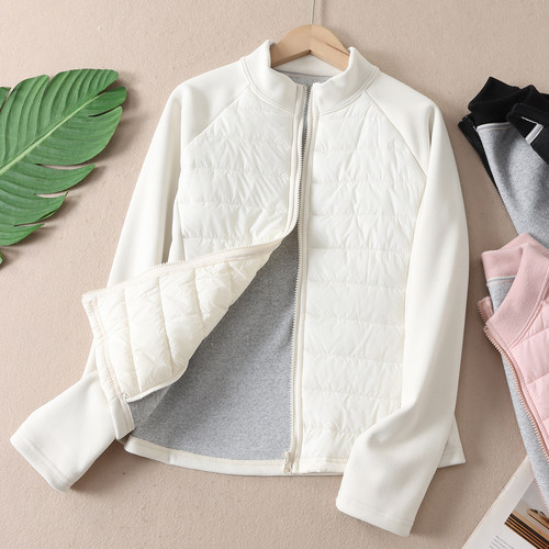 韩版显瘦小蛮腰轻薄立领修身棉服