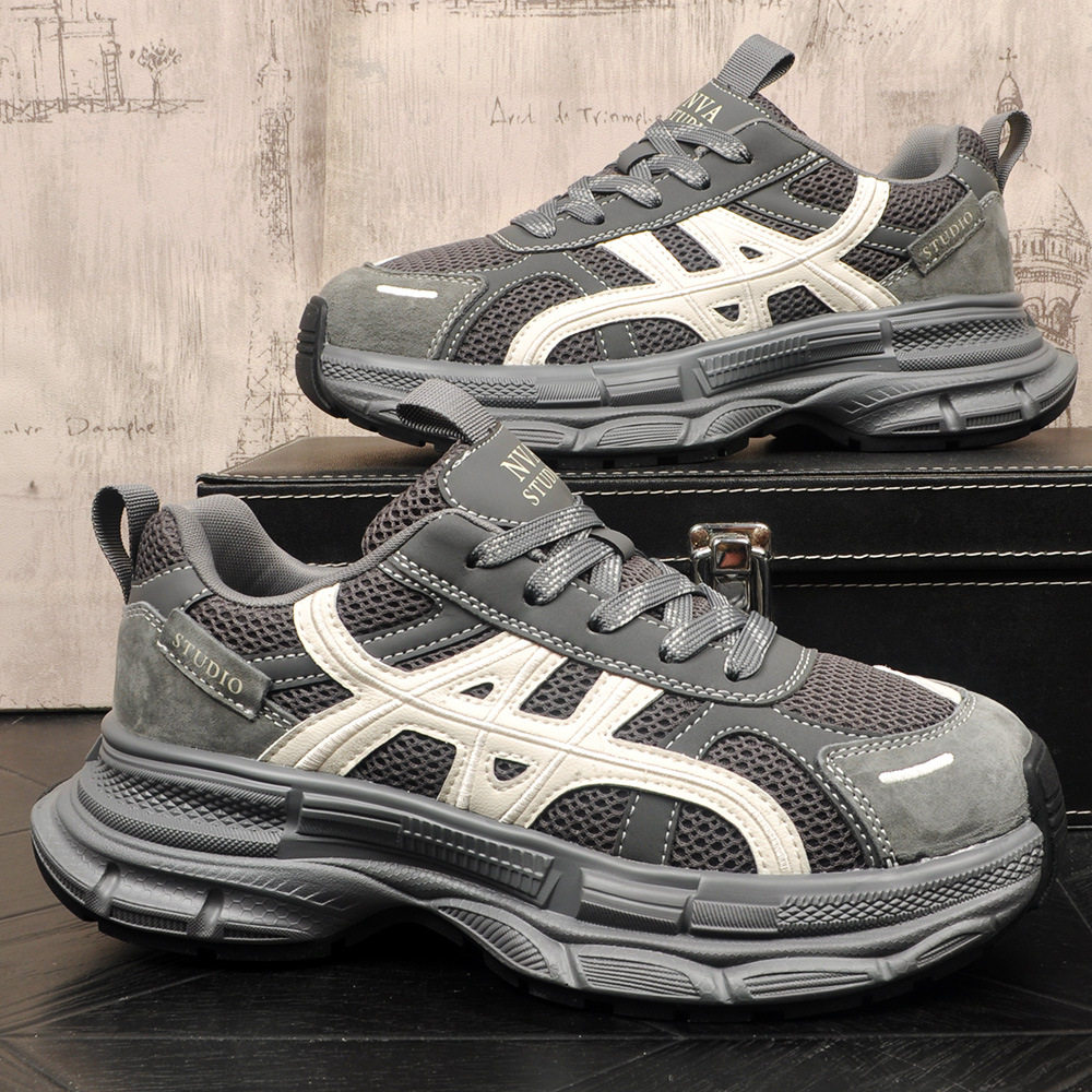 时尚透气厚底增高老爹鞋2026夏季新款复古休闲网面鞋韩版小众男鞋,流行男鞋,老爹鞋,淘宝优惠券,粉丝福利购,淘宝优惠卷