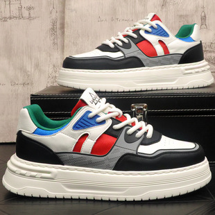 欧洲站时尚拼色潮流超火原创小众板鞋潮鞋内增高春夏新品休闲男鞋