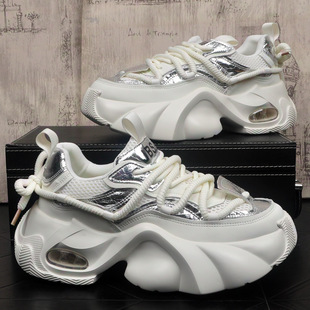 巴黎潮鞋 白色老爹鞋 运动鞋 超火网面减震时尚 6cm厚底增高小众男鞋