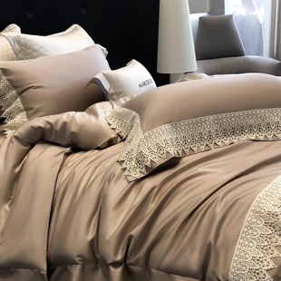 MARK CROSS正品浪漫法式蕾丝花边天丝棉四件套全棉被套纯棉床单品