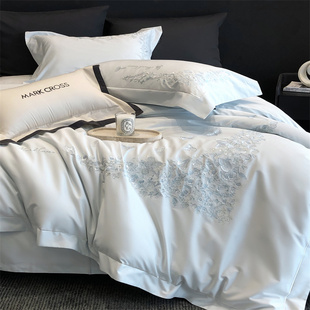 Mark cross稀有黄金长绒棉纯棉四件套超柔全棉被套罩纯棉裸睡床品