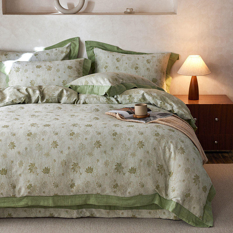 A类抗菌超柔双层纱100%纯棉四件套全棉长绒棉被套床单罩孕婴床品4