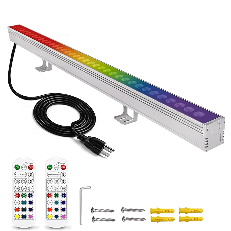 led全彩遥控RGB洗墙灯220V高压轮廓景观亮化户外防水背景氛围灯