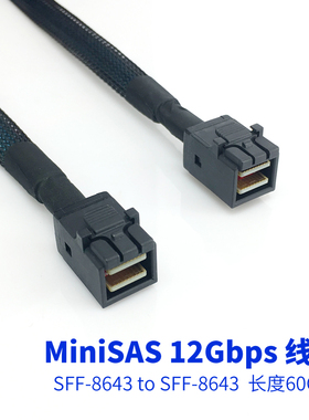 MiniSAS SFF-8643 to SFF-8643 12Gbps Cable服务器数据线 L=60CM