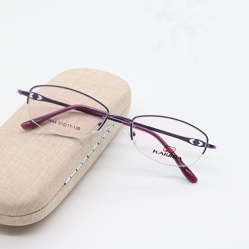 配女士半框近视眼镜钛合金有度数防辐射小脸防蓝光树脂成品带镜片