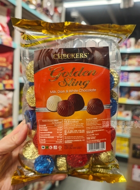 香港代购马来西亚 CHECKERS 三色巧克力牛奶黑巧白巧混合装500g