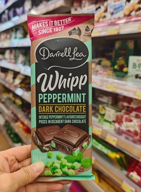 香港代购进口零食澳洲Darrell lea薄荷黑朱古力170g休闲送礼