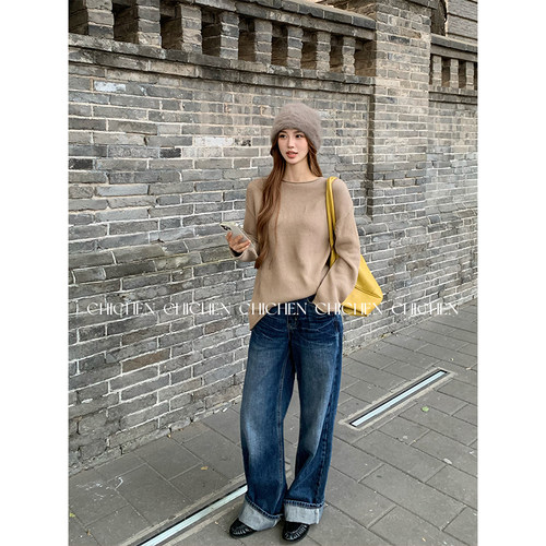 CHICHEN-R0W系卷边针织衫 慵懒呼吸感舒适卷边上衣