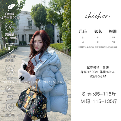 CHICHEN晨妍 暖炉泡芙 90白鸭绒龟背感高克重新款羽绒服冬季女款