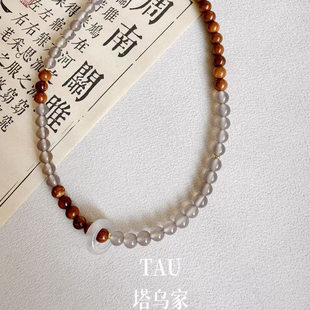 尘世间-天然库克菩提灰玛瑙双圈手链手作盘玩新中式古风手串清冷