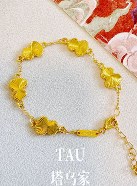 过年戴金福气满满~金店同款强保色24k亮金葫芦手链爆闪镭射福禄女