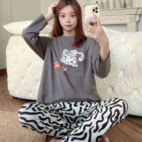 女纯棉宽松大码卡通大码套装