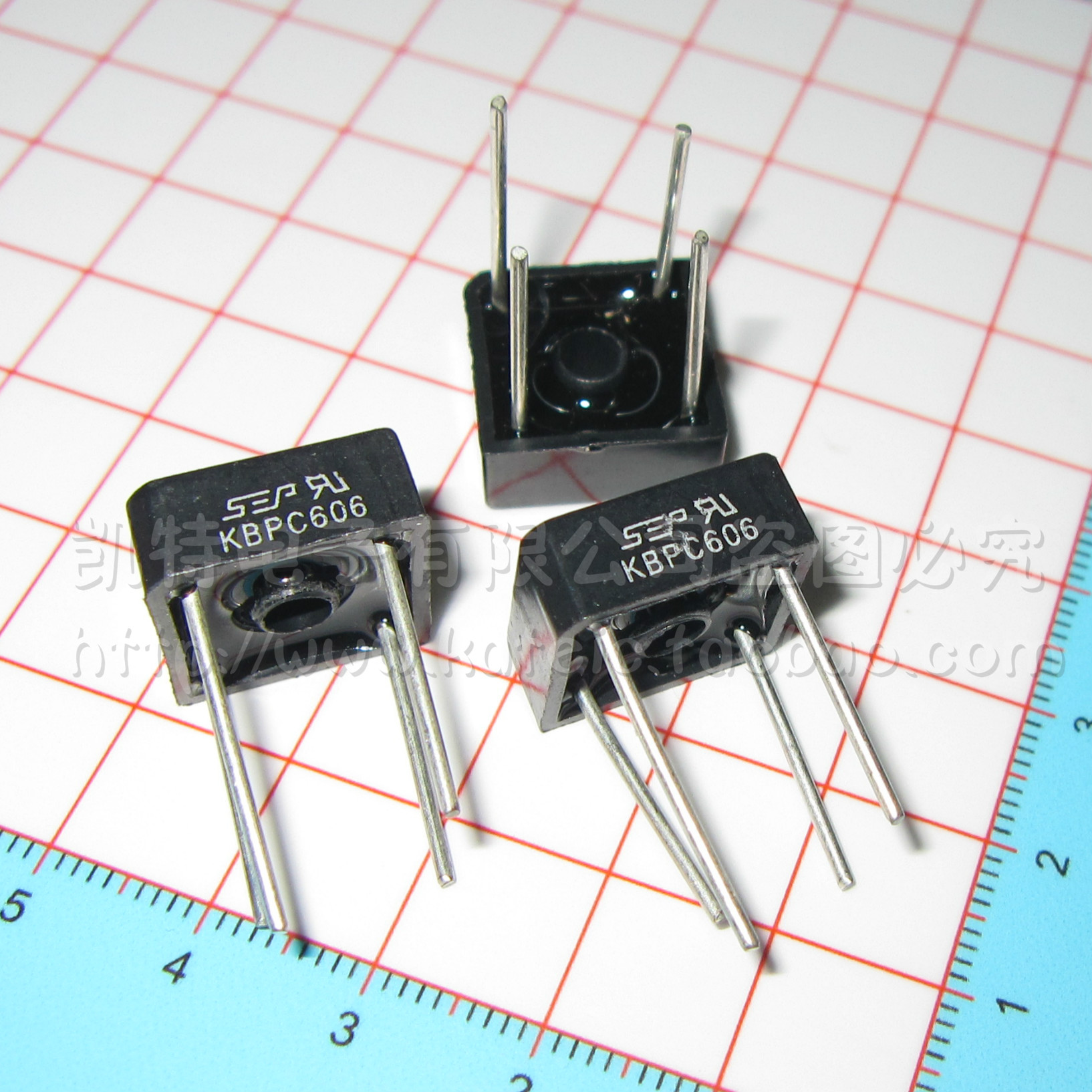 全新现货 扁桥 整流桥 KBPC606 6A600V 方桥 4脚直插